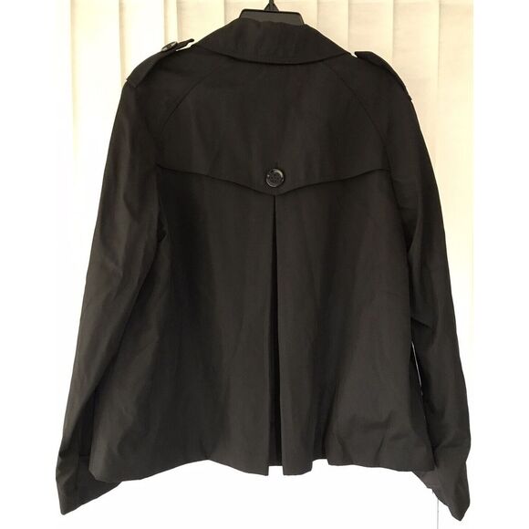 NWT Calvin‎ Klein Women's Size Large Black Button Up Coat Jacket Water Resistant - Picture 2 of 7